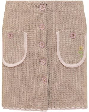 Cormio Chiara Buttoned Mini Skirt - Natural