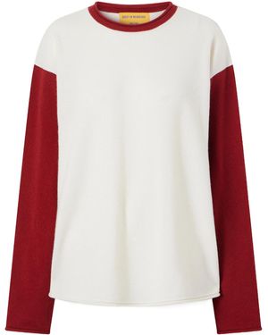 Guest In Residence Baseball Two-Tone Cashmere Jumper - Red