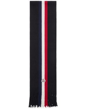 Moncler Tricolor Wool Scarf - Blue