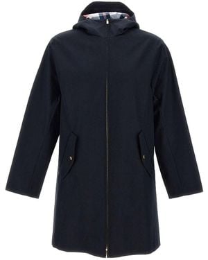 Thom Browne Zipped Hooded Parka - Blue