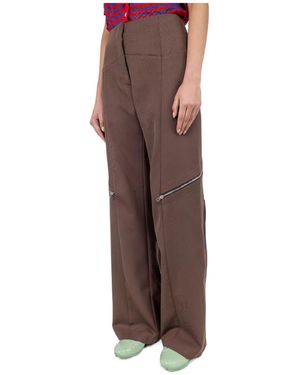 Kiko Kostadinov Zippered Casual Pants - Brown