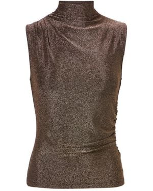 Veronica Beard Mylie Glitter Jersey Top - Brown