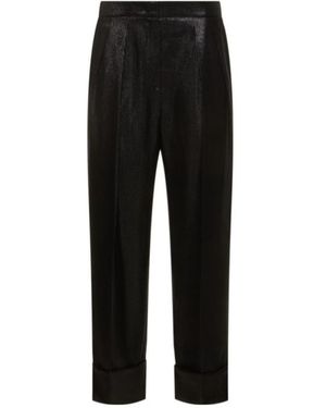 Giorgio Armani Fluid Texture Lurex High Waist Trousers - Black