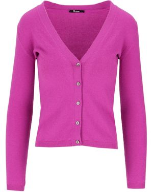 Lela Rose Crop V-Neck Cardigan - Pink