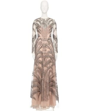Valentino Long-Sleeved Evening Dress - Natural