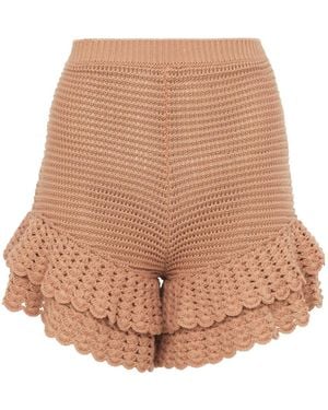 Chloé Ruffled Mini Shorts - Natural