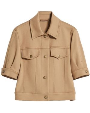 Max Mara Short-Sleeved Denim Coat - Natural