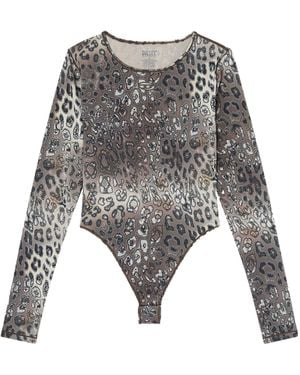 DIESEL Round Neck Long Sleeve Bodysuit - Grey