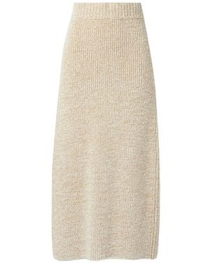 The Row Cashmere Silk Blended Long Skirt - Natural