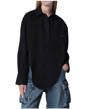 The Attico The Logo Detailed Shirt - Black