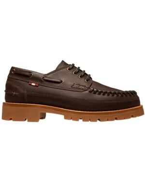 Bally Logo Leisure Business Shoes - Brown