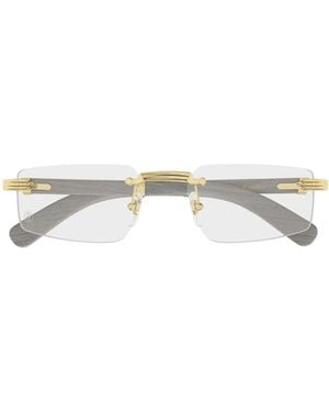 Cartier Rimless Rectangle Frame Glasses - White