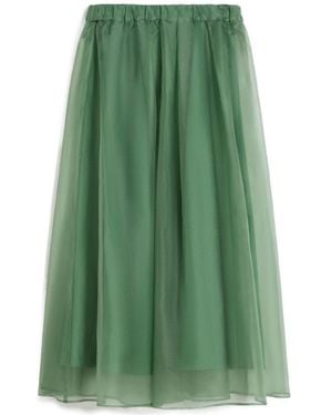 Weekend by Maxmara Silk Organza Maxi Skirt With Removable Petticoat - Green