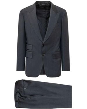 Tom Ford Long-Sleeved Suit - Blue