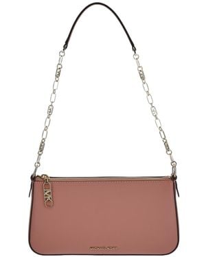 MICHAEL Michael Kors Empire Leather Shoulder Bag - White