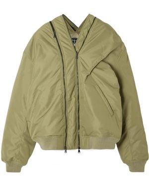Y. Project Double-Zip Asymmetric Bomber Jacket - Green