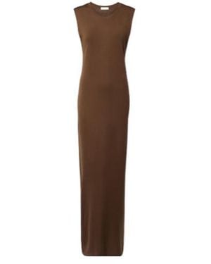 The Row Oiva Silk Maxi Dress - Brown