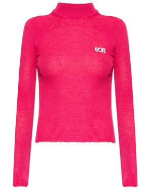 Gcds Turtleneck Knit Sweater - Pink