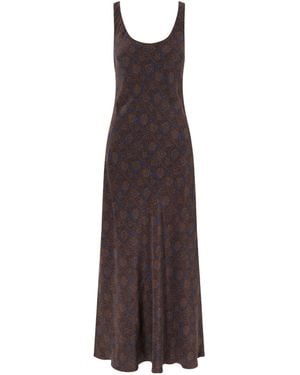 Matteau Printed Silk-Crepe Maxi Dress - Purple