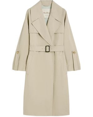 Max Mara Belted Water-Repellent Twill Trench Coat - Natural
