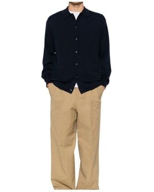 7 For All Mankind Button-Up Long-Sleeve Shirt - Blue