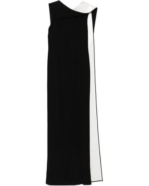 Roland Mouret Satin Crepe Sash Gown - Black