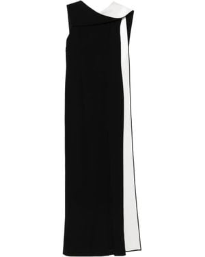 Roland Mouret Satin Crepe Sash Gown - Black
