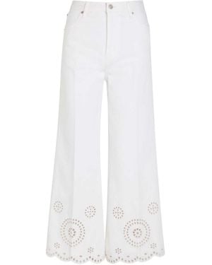 FRAME Mid-Rise Wide-Leg Jeans - White
