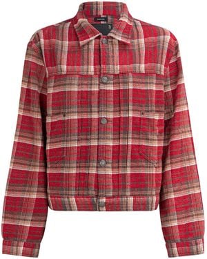 R13 Long-Sleeved Plaid Jacket - Red