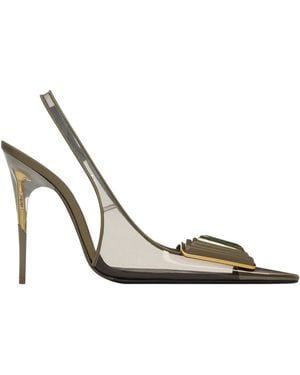 Saint Laurent Sibyl Slingback Court Shoes - Metallic