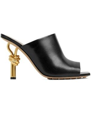 Bottega Veneta Knot Squared-Toe Mules - Black