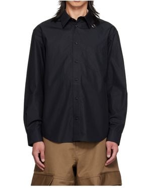 Simone Rocha Classic Shirt With Detachable Ring Detail - Blue