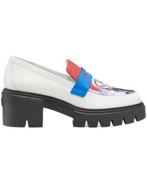 Stuart Weitzman Sw X Kidsuper Co-Branded Logo Loafers - Blue