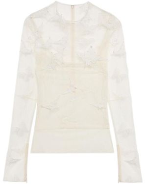 Blumarine Embroidered-Inserts Blouse - White