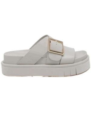 Paloma Barceló Paloma Barceló Platform Buckled Slide Sandals - Grey