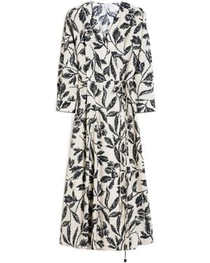 Max Mara Floral-Print Midi Dress - White