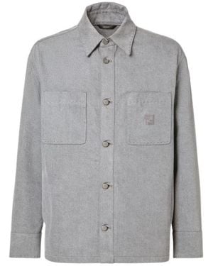 Fendi Ff Embroidered Long-Sleeve Jacket - Grey