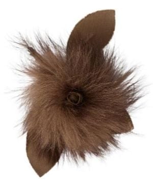 Lemaire Fuzzy Rose Brooch - Brown