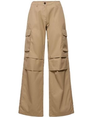 Coperni Button Wide-Leg Casual Pants - Natural
