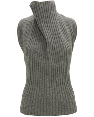 Victoria Beckham Draped Sleeveless Top - Gray