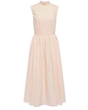 ROKSANDA Prinesa Pleated Cotton Midi Dress - Natural