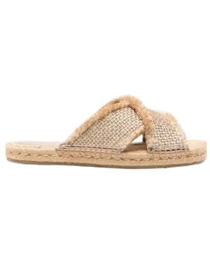 Jimmy Choo Knitted Slippers - Natural