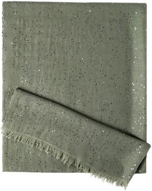 Brunello Cucinelli Sequined Fringed Scarf - Green