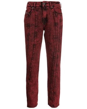 DIESEL Rossi Cropped Straight-Leg Jeans - Red