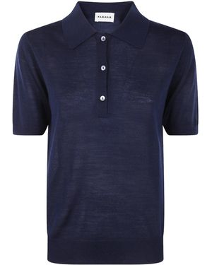 P.A.R.O.S.H. Fine-Knit Polo Top - Blue