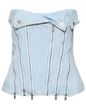 Dion Lee Denim Zip-Up Blouse - Blue