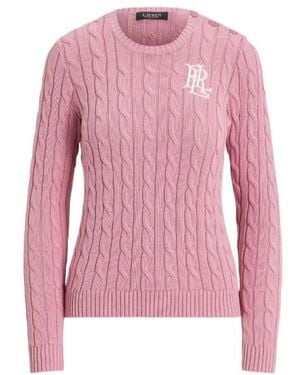 Ralph Lauren Cable-Knit Buttoned Jumper - Pink
