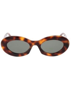 Saint Laurent Eyewear Oval Frame Sunglasses - White