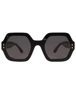 Isabel Marant Minimalist Geometric Plasticframe Sunglasses - Black