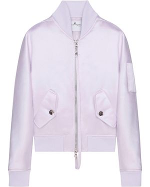 Courreges Satin Bomber Jacket - Purple